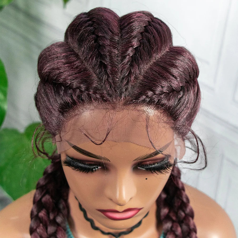 26” Synthetic Box Braids Wig – Lace Front with Baby Hair