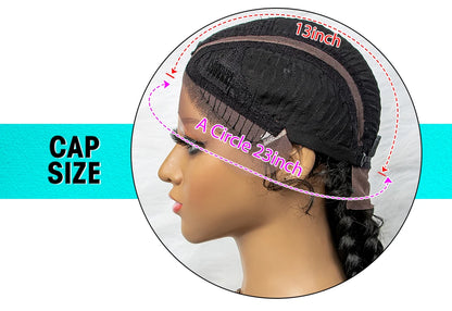 26” Synthetic Dutch Twin Cornrows Wig – Lace Front with Baby Hair
