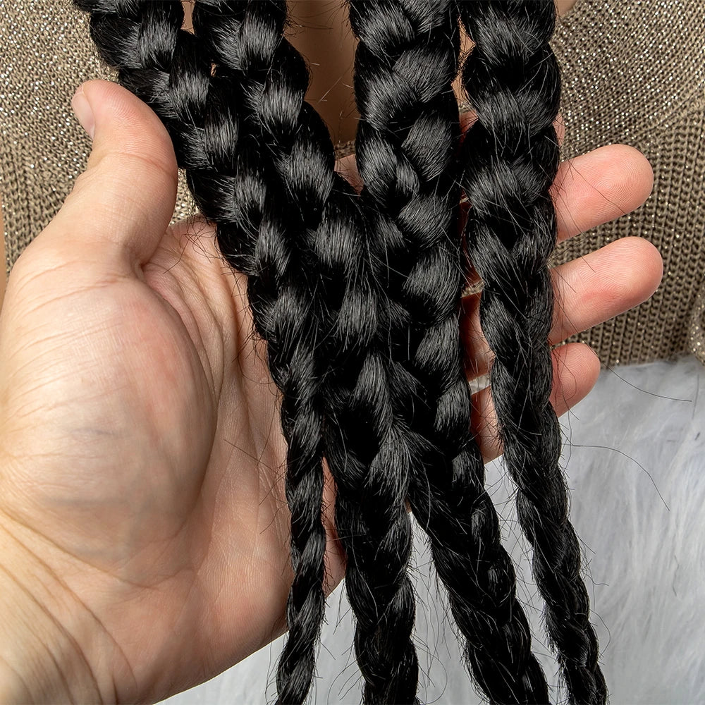 26” Synthetic Dutch Twin Cornrows Wig – Lace Front with Baby Hair