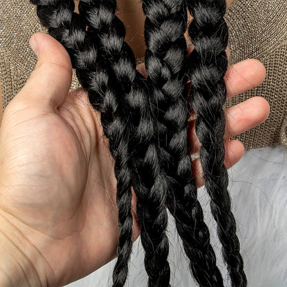 26” Synthetic Dutch Twin Cornrows Wig – Lace Front with Baby Hair