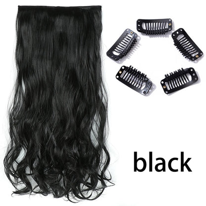 Long Straight Clip-In Hair Extension – 5 Clips, Heat-Resistant Synthetic Hair