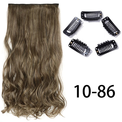 Long Straight Clip-In Hair Extension – 5 Clips, Heat-Resistant Synthetic Hair