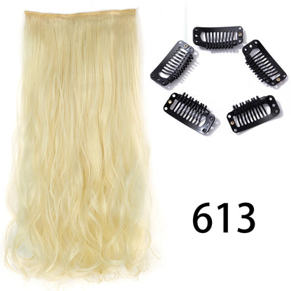 Long Straight Clip-In Hair Extension – 5 Clips, Heat-Resistant Synthetic Hair