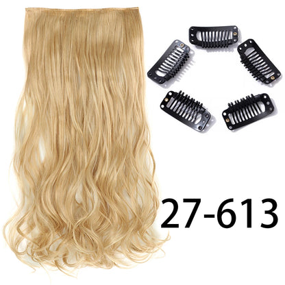 Long Straight Clip-In Hair Extension – 5 Clips, Heat-Resistant Synthetic Hair