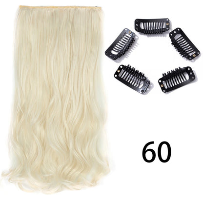 Long Straight Clip-In Hair Extension – 5 Clips, Heat-Resistant Synthetic Hair