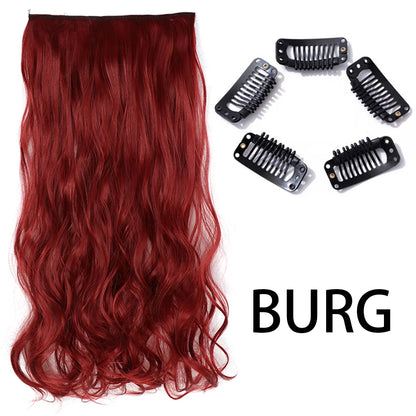 Long Straight Clip-In Hair Extension – 5 Clips, Heat-Resistant Synthetic Hair