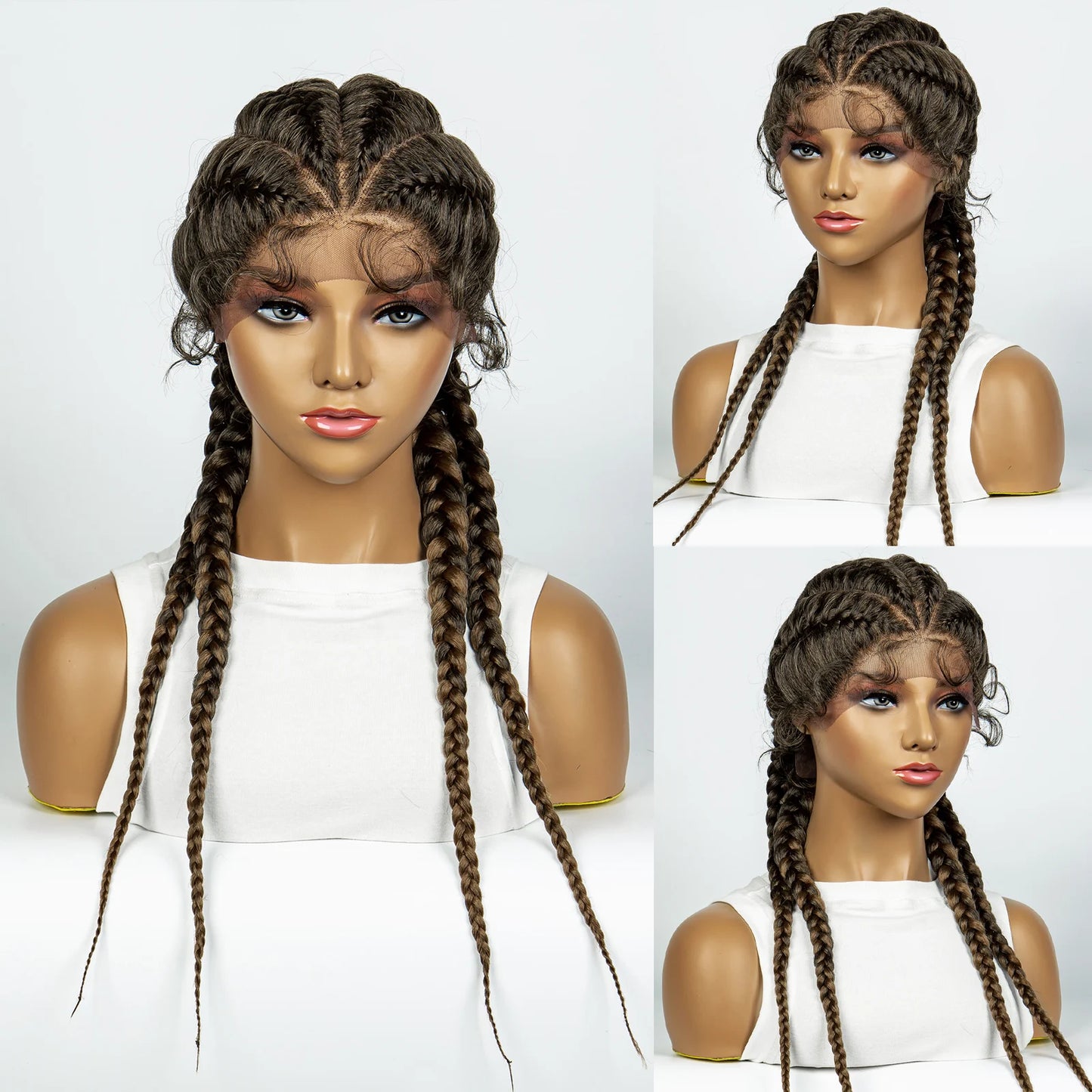 26” Synthetic Box Braids Wig – Lace Front with Baby Hair