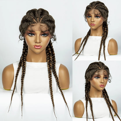 26” Synthetic Box Braids Wig – Lace Front with Baby Hair