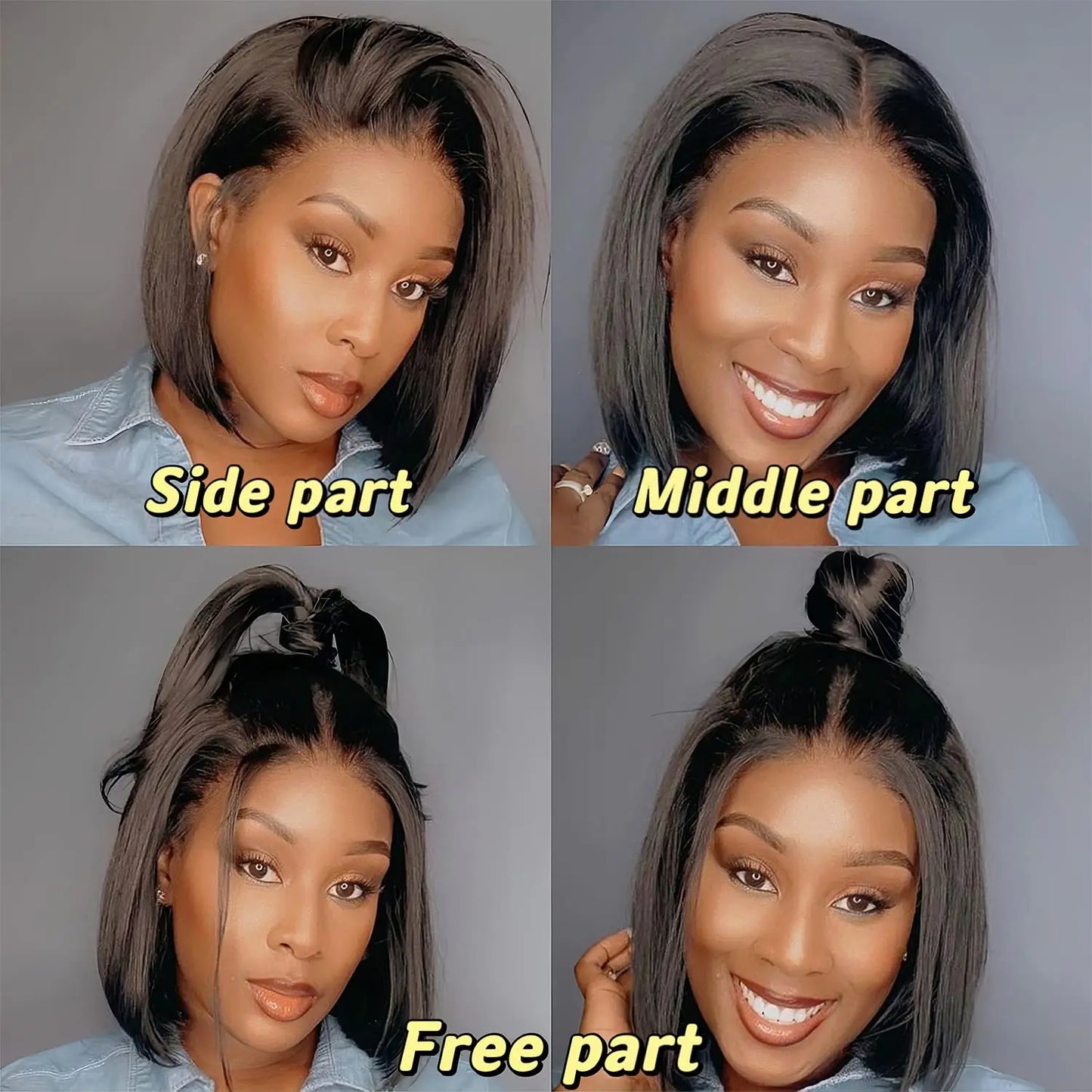 Newmi Short Bob Wig – 13x4 Lace Front, Human Hair