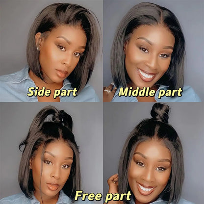 Newmi Short Bob Wig – 13x4 Lace Front, Human Hair