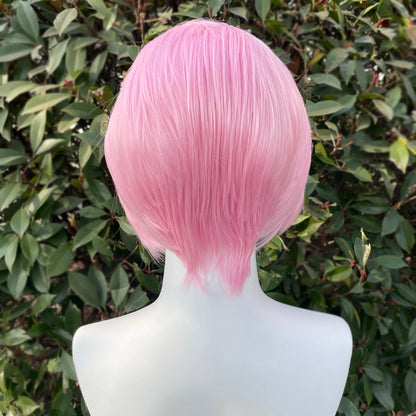 Light Pink Short Bob Wig – 13x4 Lace, Glueless Heat-Resistant Hair