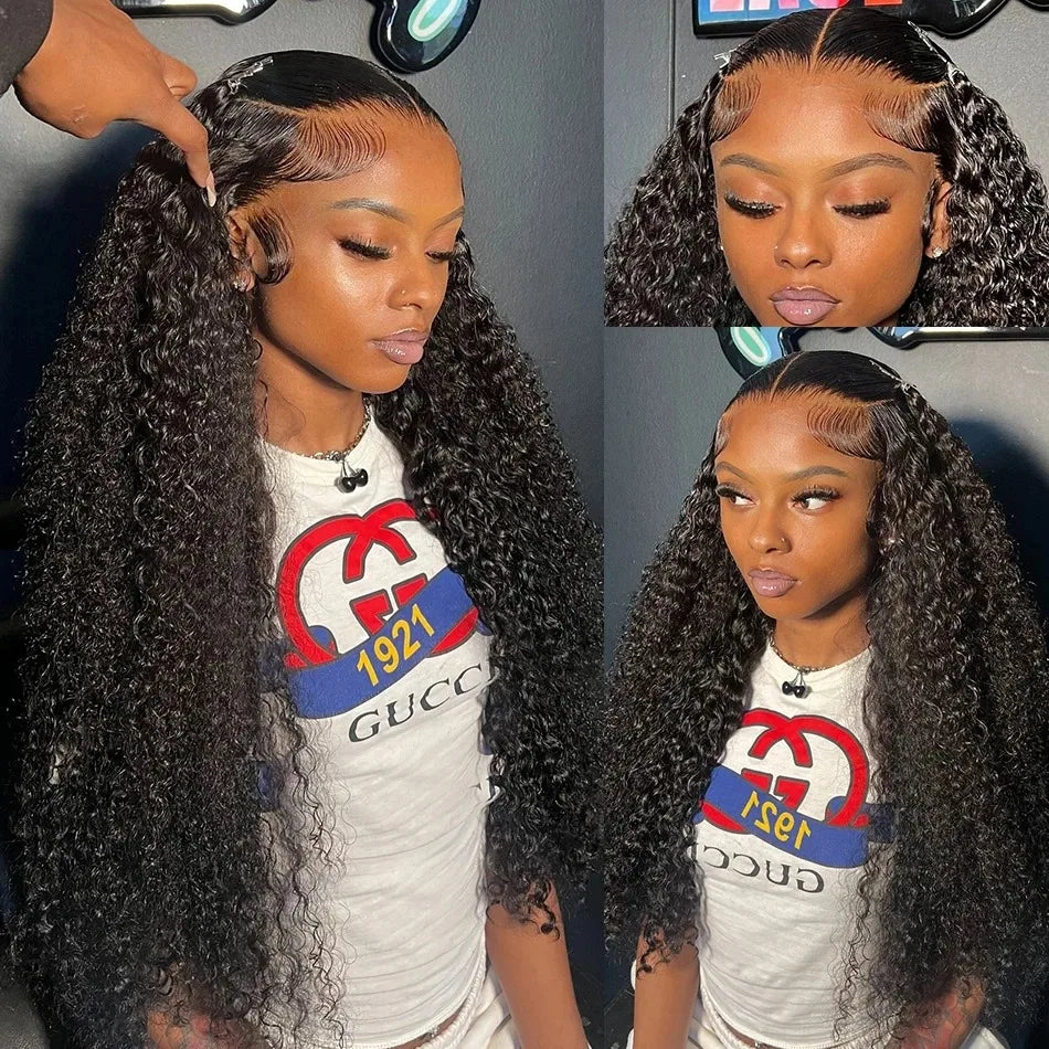 40” Deep Wave Glueless Wig – 13x4/13x6 HD Lace, Curly Human Hair