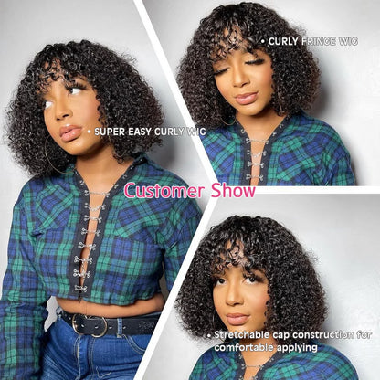 Jerry Short Pixie Bob Wig – Peruvian Human Hair, Honey Highlights