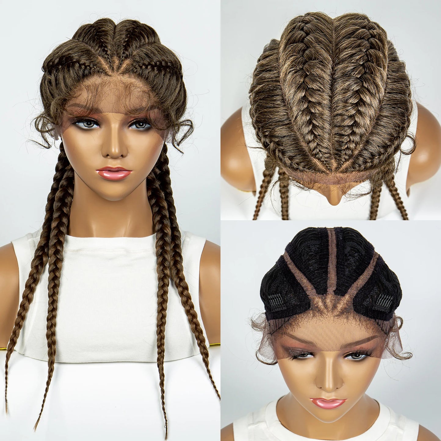 26” Synthetic Box Braids Wig – Lace Front with Baby Hair
