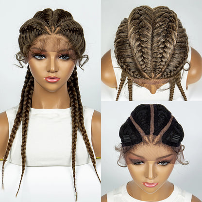 26” Synthetic Box Braids Wig – Lace Front with Baby Hair