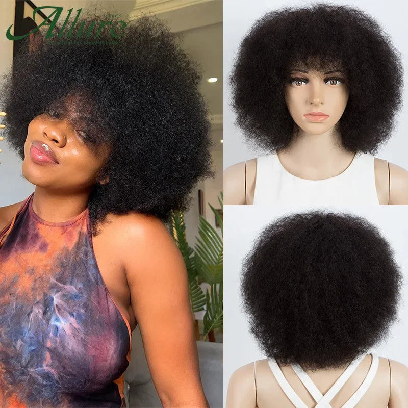 Top Short Afro Wig – Brazilian Kinky Curly Human Hair