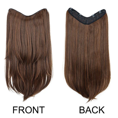 WIGSIN 22” V-Shaped Layered Clip-In Wig – Long Straight Synthetic Hair