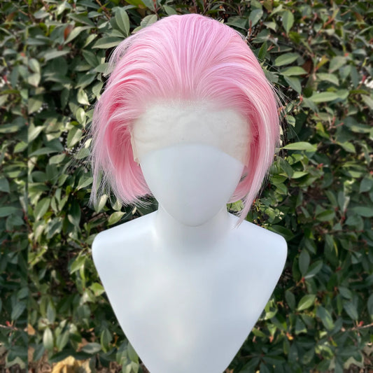 Light Pink Short Bob Wig – 13x4 Lace, Glueless Heat-Resistant Hair