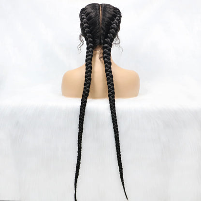 Synthetic Cornrow Braided Wig – Lace Front with Baby Hair