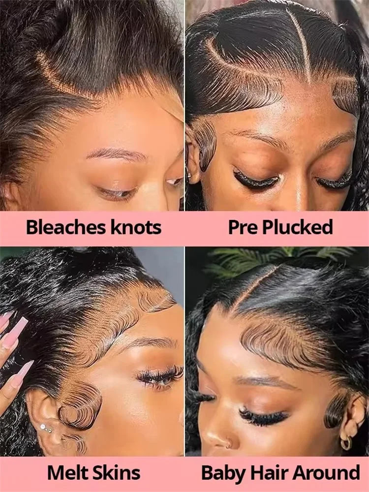 40” Deep Wave Glueless Wig – 13x4/13x6 HD Lace, Curly Human Hair