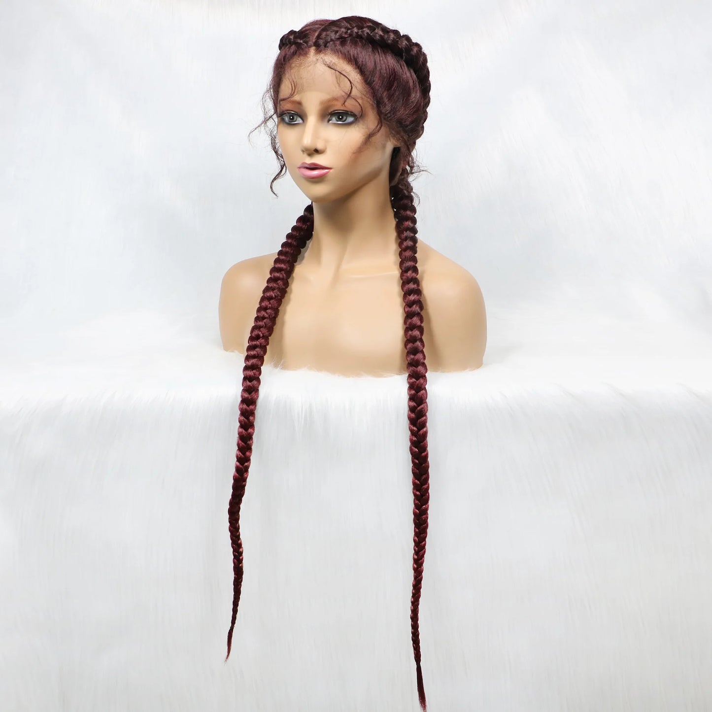 Synthetic Cornrow Braided Wig – Lace Front with Baby Hair