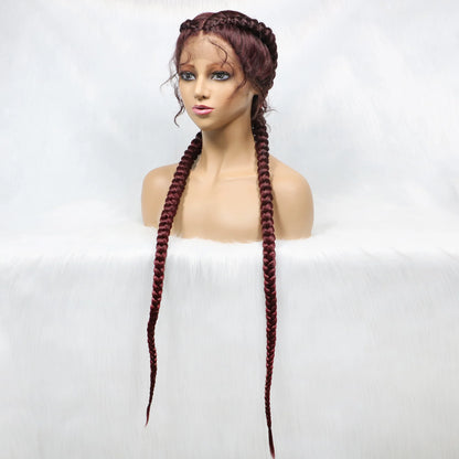 Synthetic Cornrow Braided Wig – Lace Front with Baby Hair