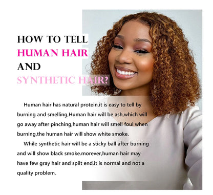 QVR Short Afro Kinky Curly Wig with Bangs – 180% Human Hair