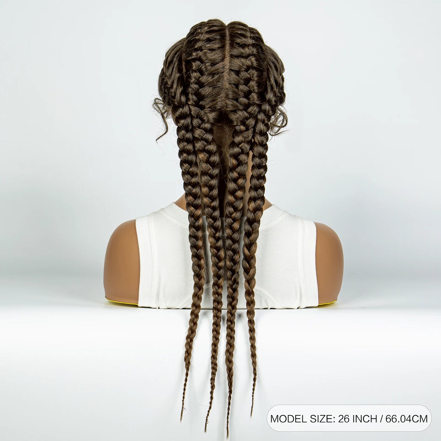 26” Synthetic Box Braids Wig – Lace Front with Baby Hair