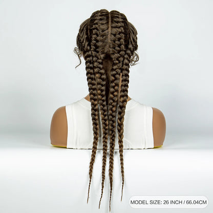 26” Synthetic Box Braids Wig – Lace Front with Baby Hair