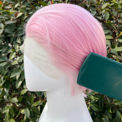 Light Pink Short Bob Wig – 13x4 Lace, Glueless Heat-Resistant Hair