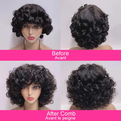Funmi Short Curly Bob Wig – Glueless Vietnamese Human Hair