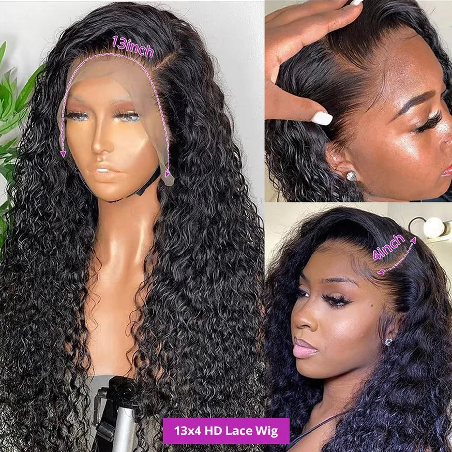 30” Deep Wave Lace Front Wig – 13x4/13x6 HD Human Hair
