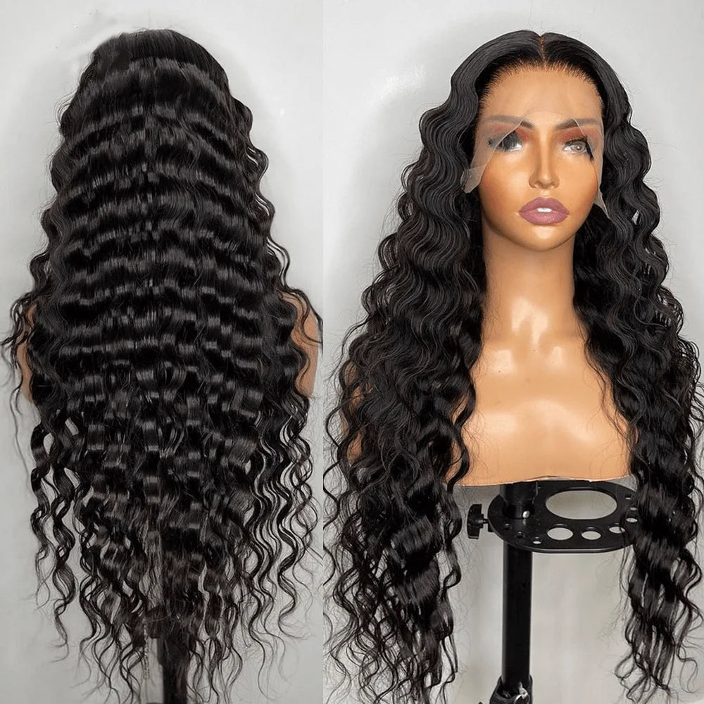 34” Loose Deep Wave Wig – 13x4/13x6 Lace, Brazilian Human Hair