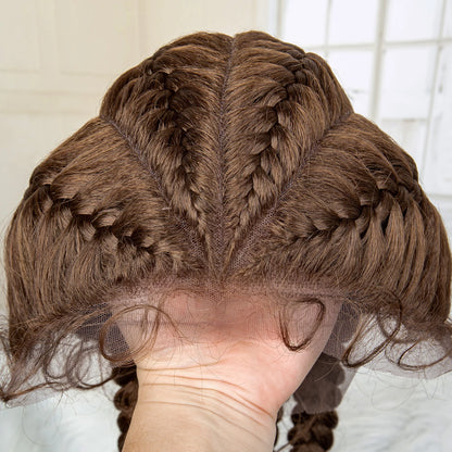 26” Synthetic Box Braids Wig – Lace Front with Baby Hair
