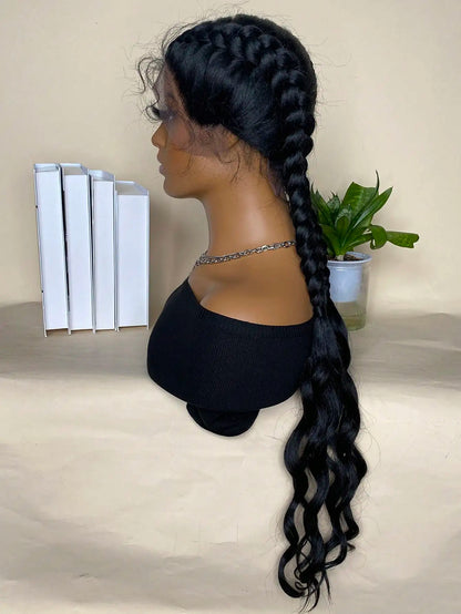 30” Synthetic Box Braid Lace Front Wig – With Baby Hair