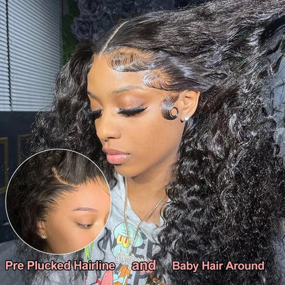 40” Deep Wave Glueless Wig – 13x4/13x6 HD Lace, Curly Human Hair