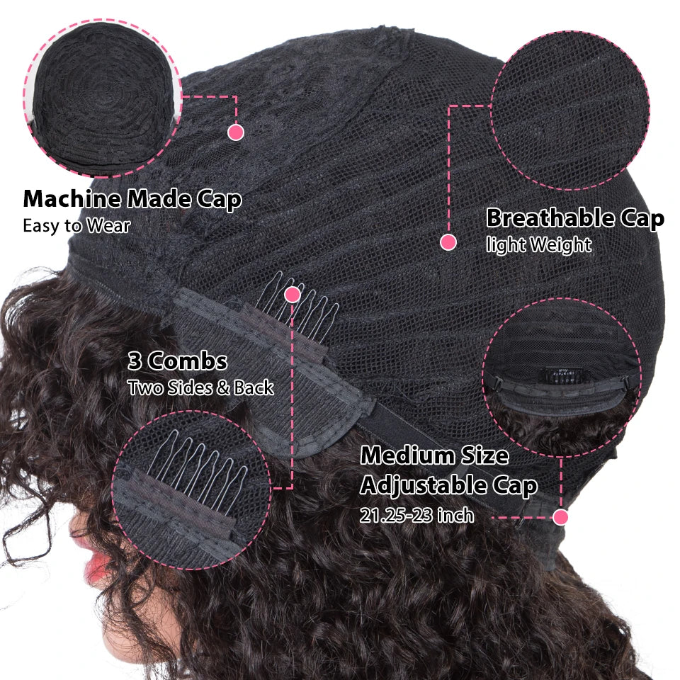 Jerry Short Pixie Bob Wig – Peruvian Human Hair, Honey Highlights