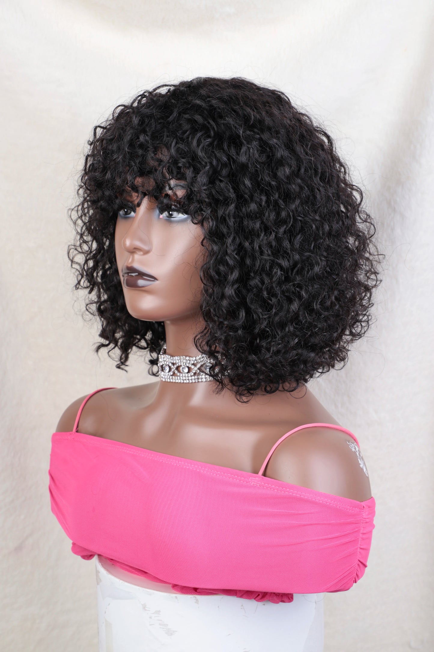 Jerry Short Pixie Bob Wig – Peruvian Human Hair, Honey Highlights