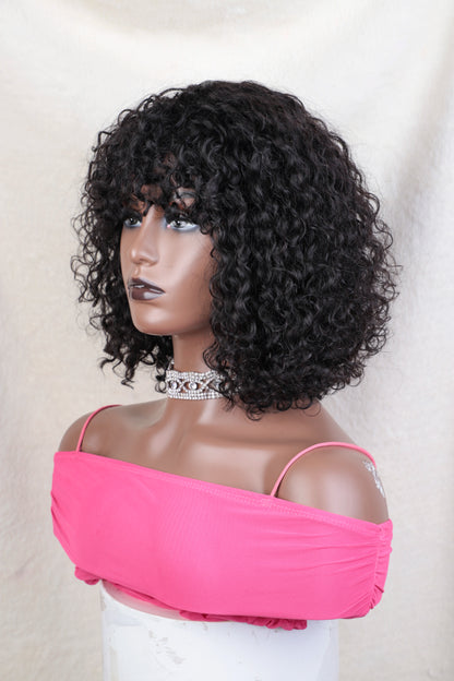 Jerry Short Pixie Bob Wig – Peruvian Human Hair, Honey Highlights