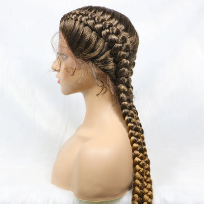 Synthetic Cornrow Braided Wig – Lace Front with Baby Hair