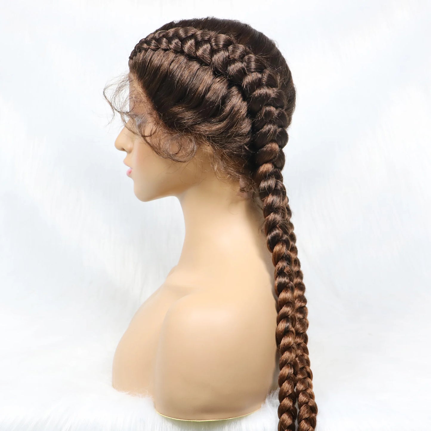 Synthetic Cornrow Braided Wig – Lace Front with Baby Hair