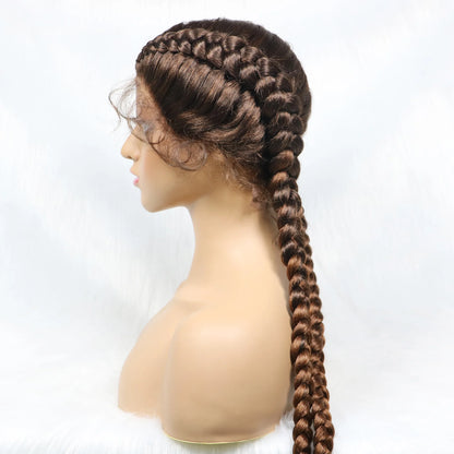 Synthetic Cornrow Braided Wig – Lace Front with Baby Hair