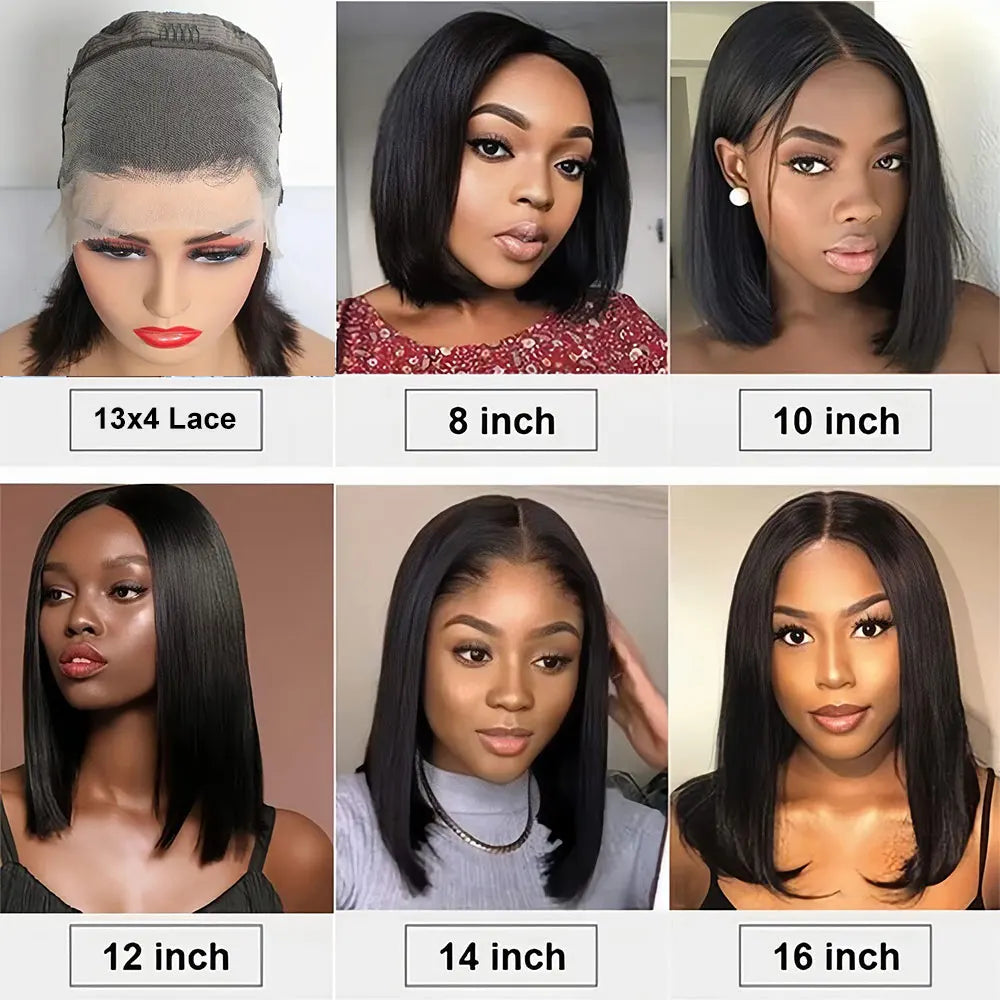 Newmi Short Bob Wig – 13x4 Lace Front, Human Hair