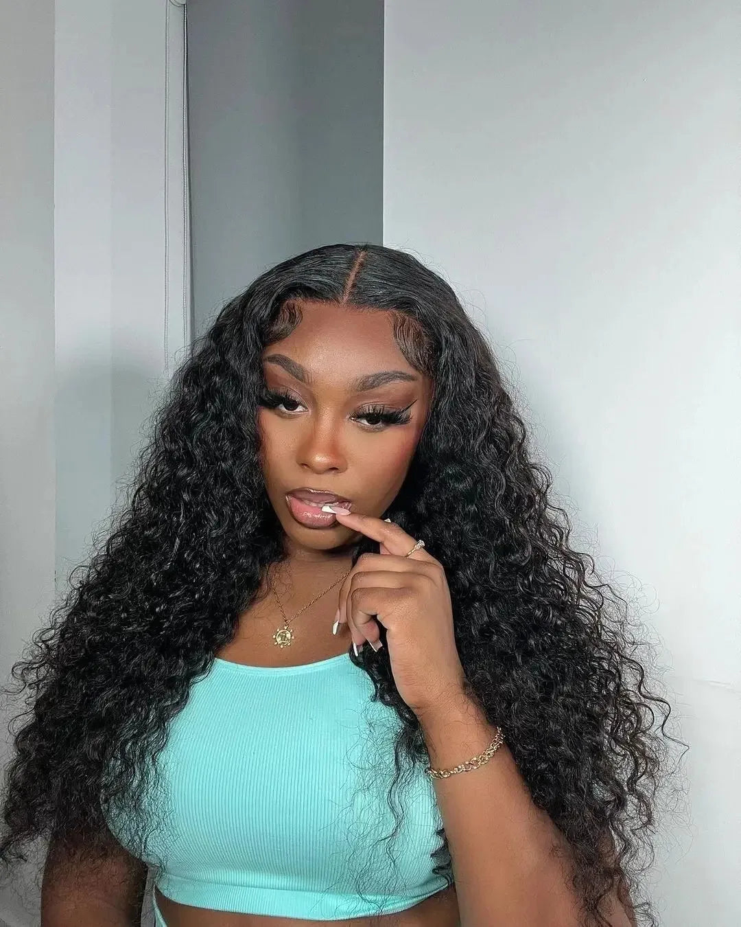 40” Deep Wave Glueless Wig – 13x4/13x6 HD Lace, Curly Human Hair
