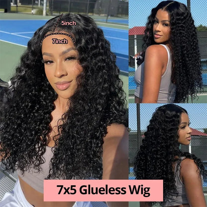 40” Deep Wave Glueless Wig – 13x4/13x6 HD Lace, Curly Human Hair