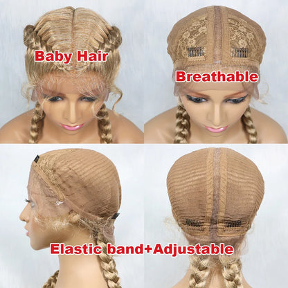 Synthetic Cornrow Braided Wig – Lace Front with Baby Hair