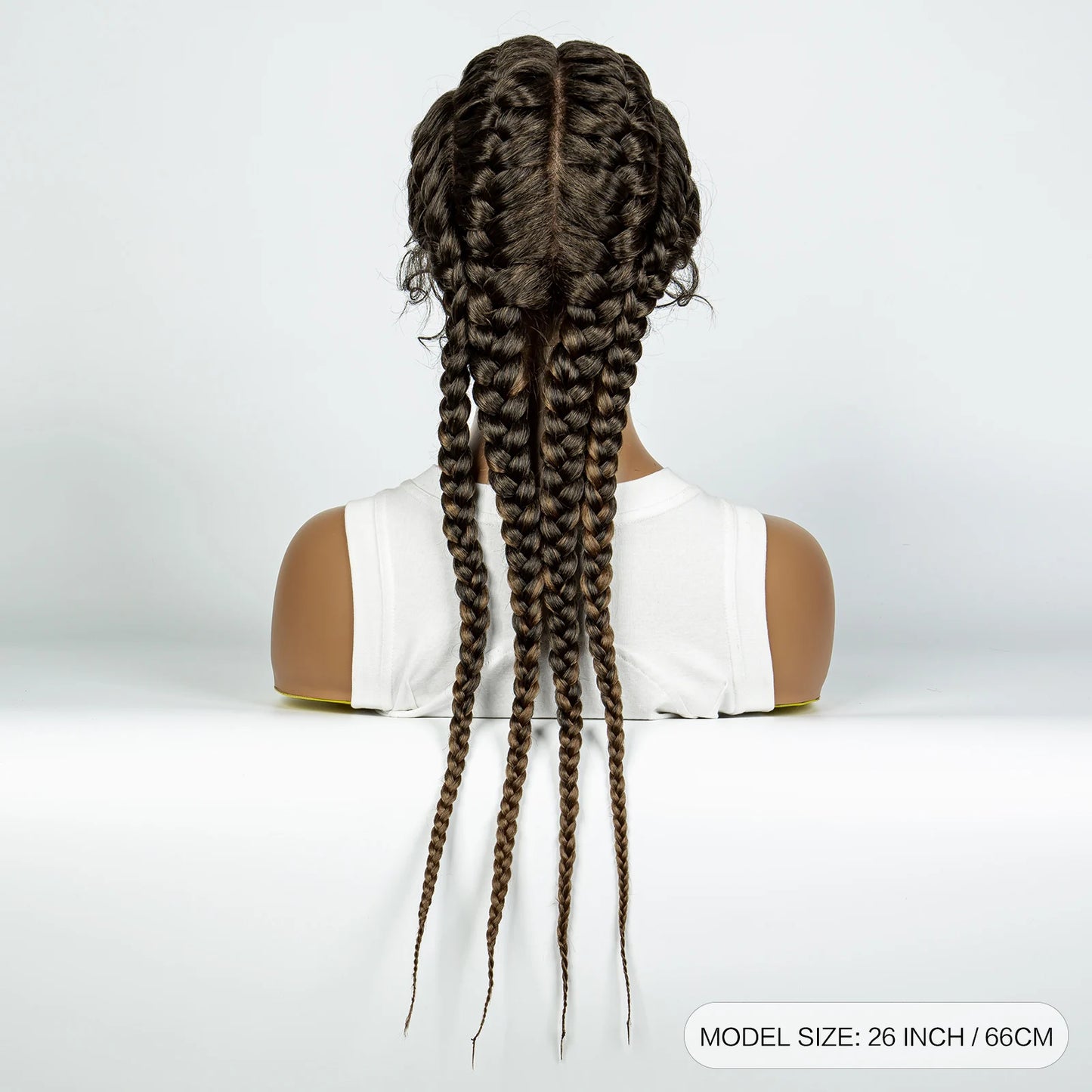 26” Synthetic Box Braids Wig – Lace Front with Baby Hair