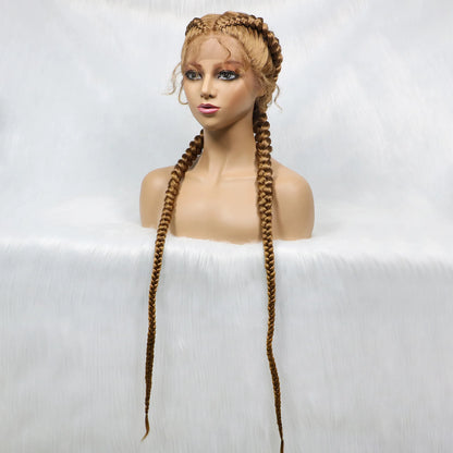 Synthetic Cornrow Braided Wig – Lace Front with Baby Hair