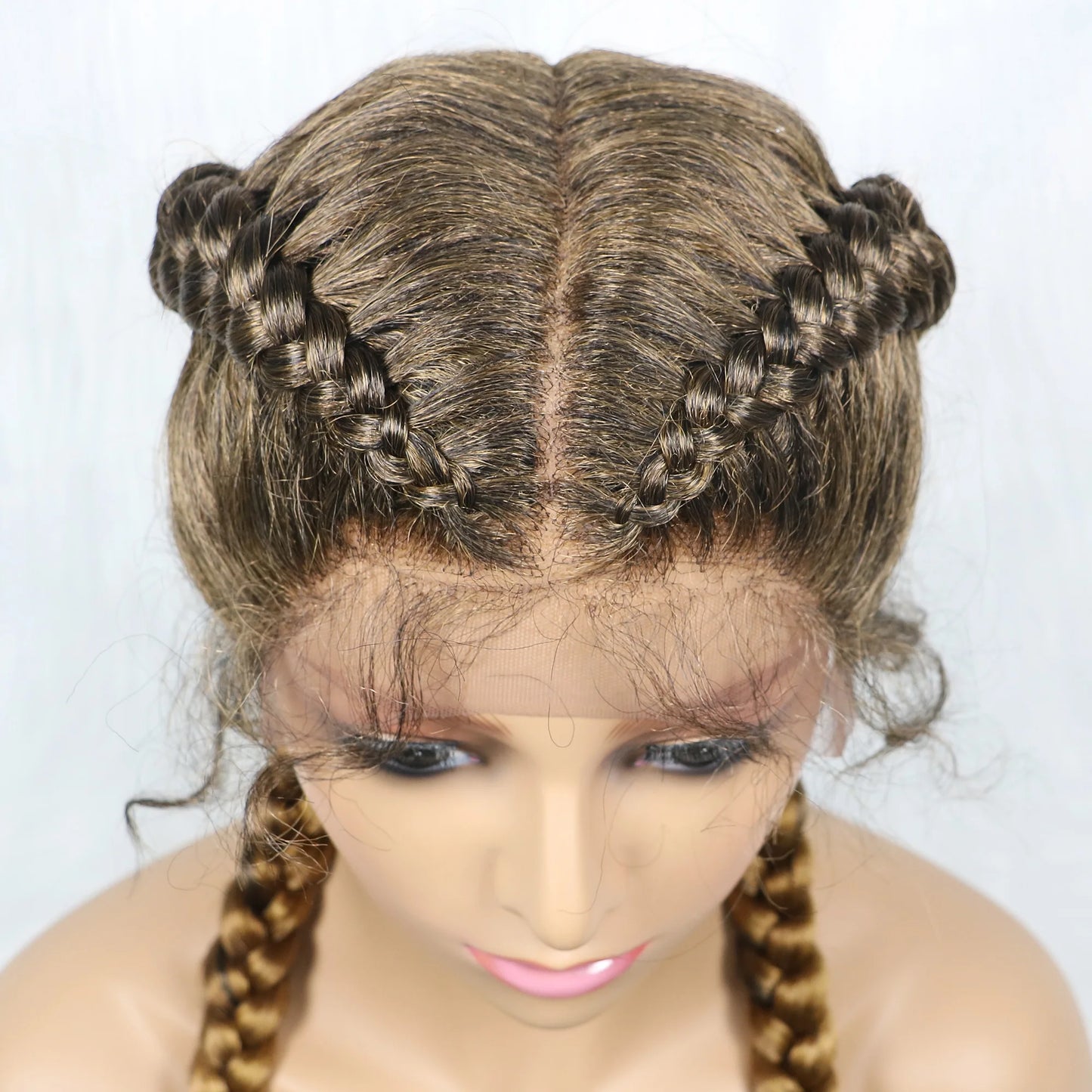 Synthetic Cornrow Braided Wig – Lace Front with Baby Hair