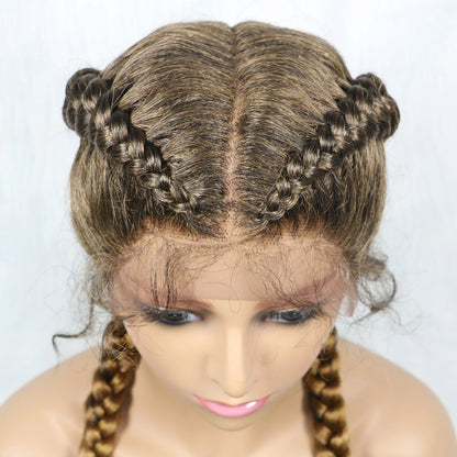 Synthetic Cornrow Braided Wig – Lace Front with Baby Hair